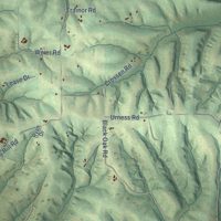 Second close-up of the map of the Town of Ridgeway, Wisconsin print showing more streets and buildings