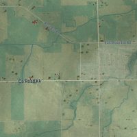Second close-up of the map of the Town of Rosendale, Wisconsin print showing more streets and buildings
