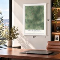 Town of Rosendale, Wisconsin map, 18 x 24 inch print in a white frame in a home office
