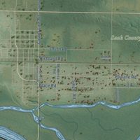 Second close-up of the map of the Town of Spring Green, Wisconsin print showing more streets and buildings
