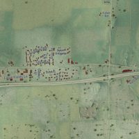 Second close-up of the map of the Town of Sun Prairie, Wisconsin print showing more streets and buildings