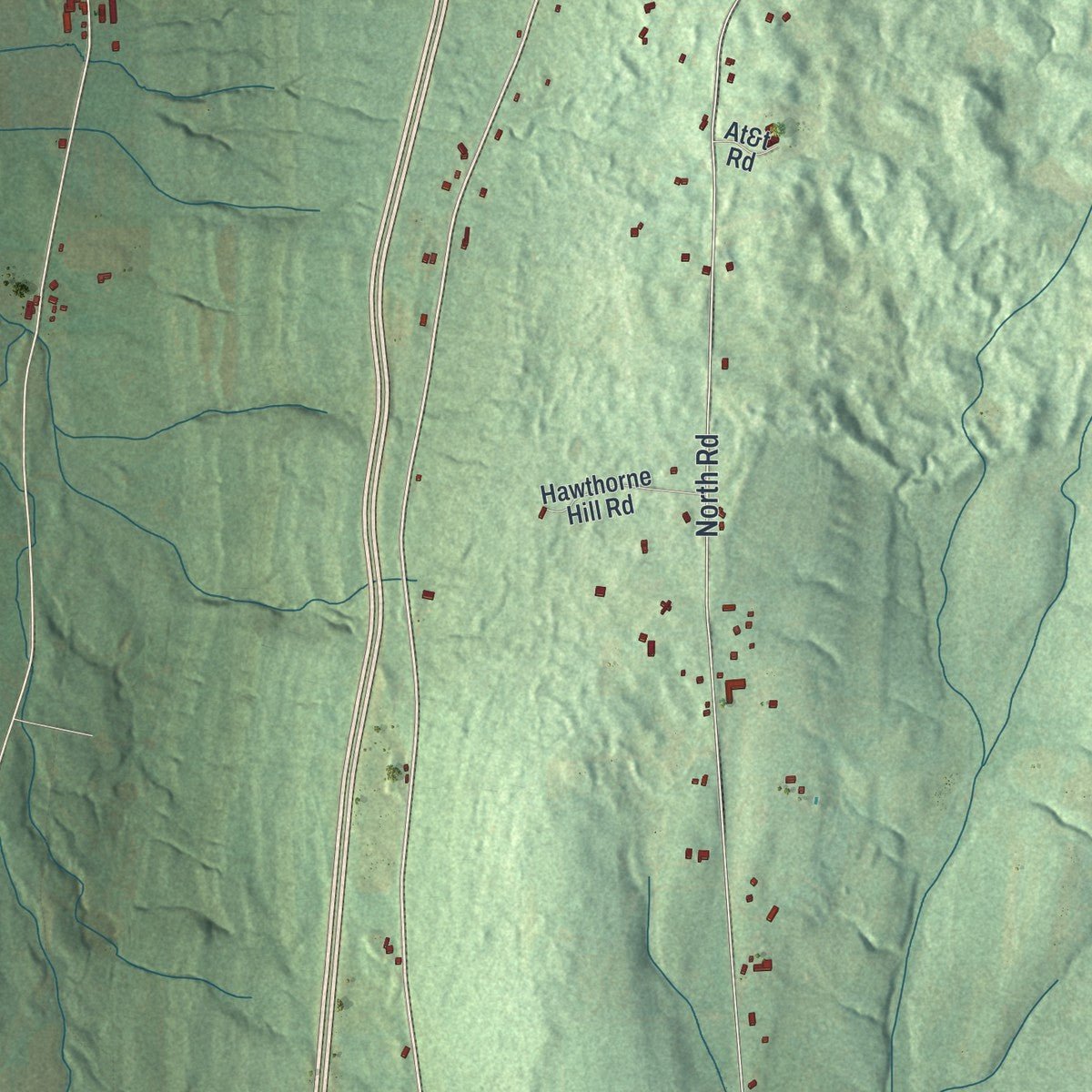 Second close-up of the map of the Town of Tully, New York print showing more streets and buildings