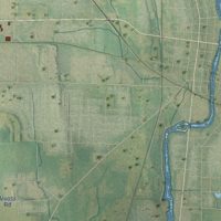 Second close-up of the map of the Town of Watertown, Wisconsin print showing more streets and buildings
