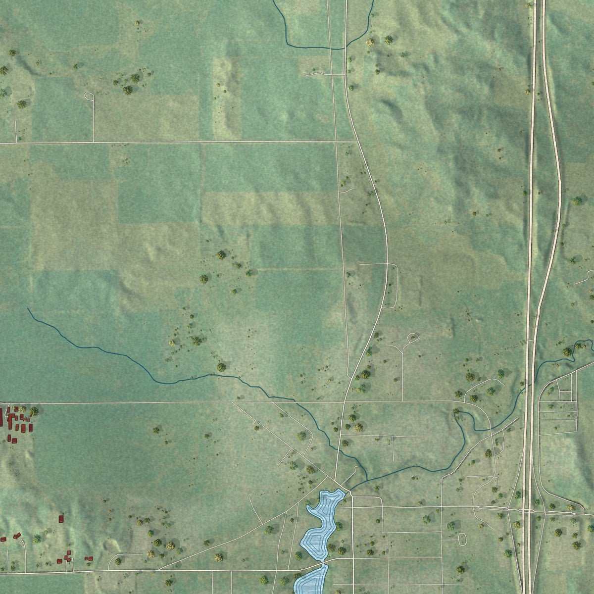 Second close-up of the map of the Town of Westfield, Marquette County, Wisconsin print showing more streets and buildings