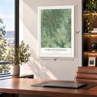 Town of Westfield, Sauk County, Wisconsin map, 18 x 24 inch print in a white frame in a home office