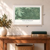 Town of Weston, Dunn County, Wisconsin map, 12 x 18 inch print in a white frame in an entryway