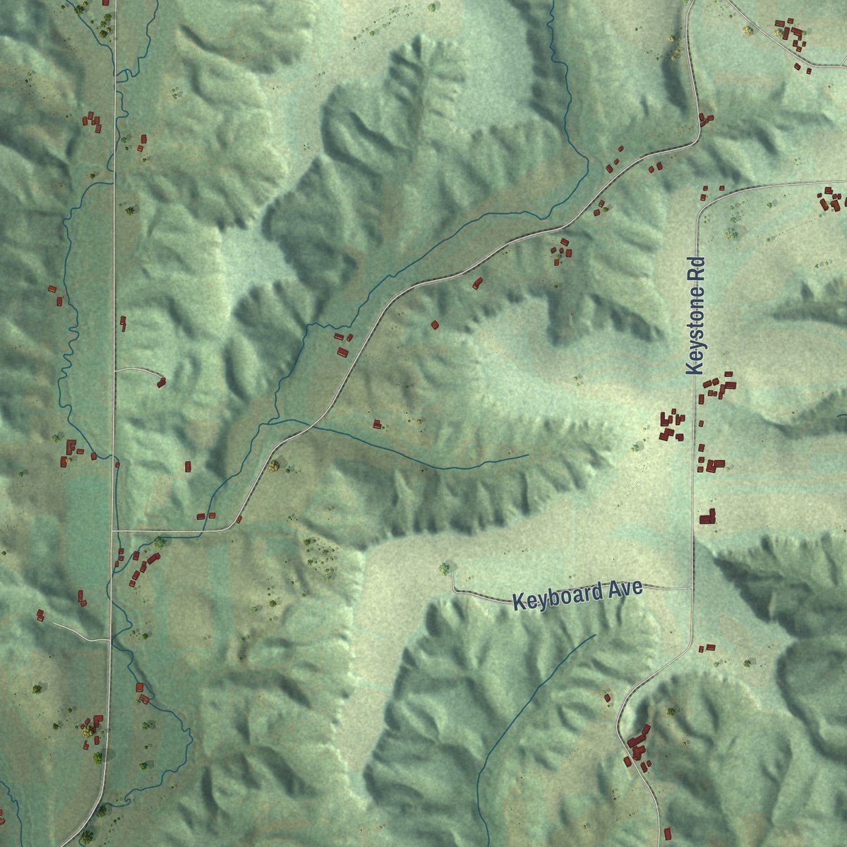 Second close-up of the map of the Town of Wilton, Wisconsin print showing more streets and buildings