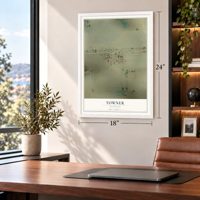 Towner, Colorado map, 18 x 24 inch print in a white frame in a home office