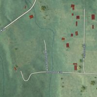 Second close-up of the map of Toxey, Alabama print showing more streets and buildings
