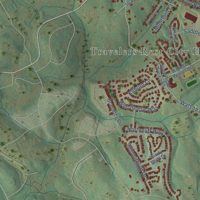 Second close-up of the map of Travelers Rest, South Carolina print showing more streets and buildings