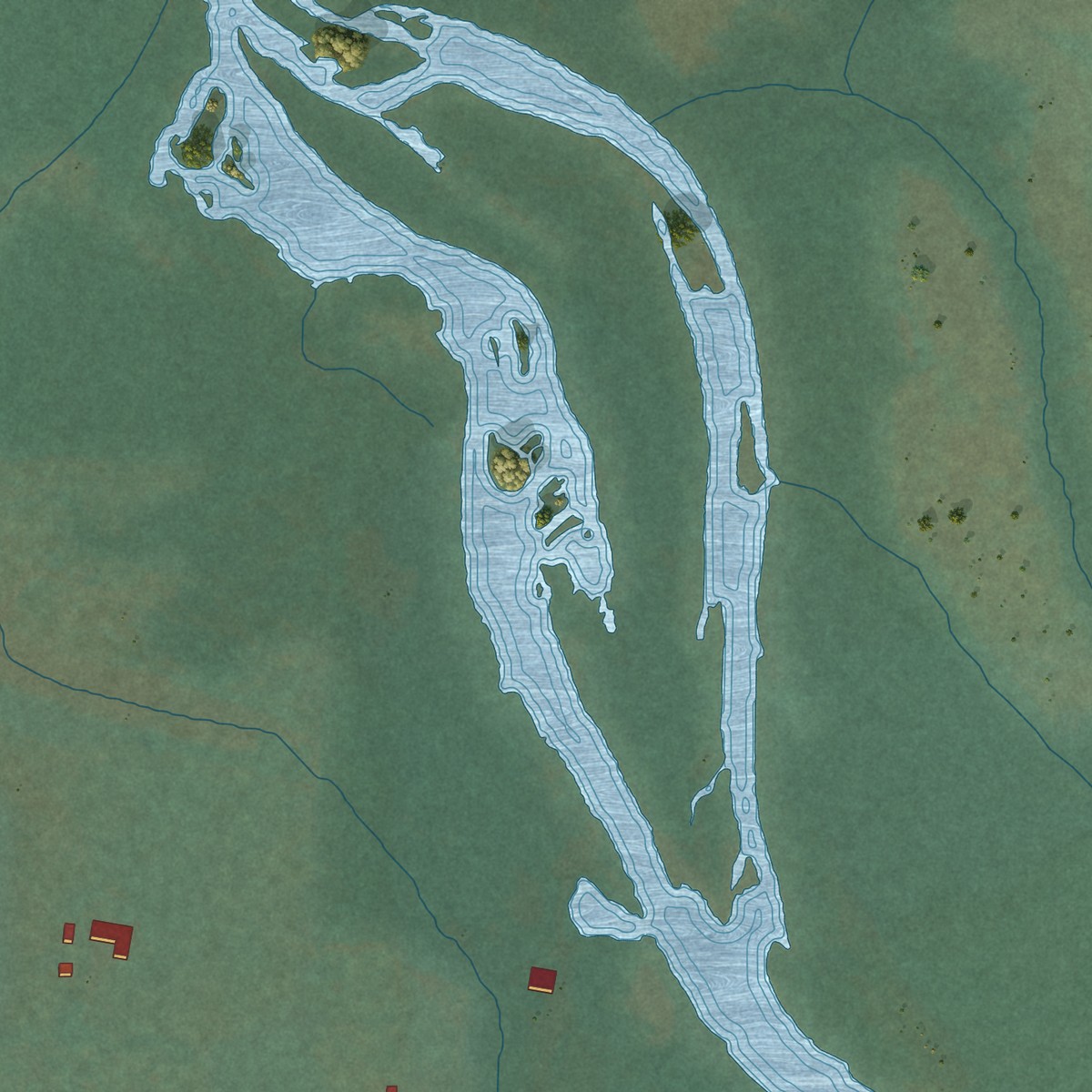 Second close-up of the map of Trent, Oregon print showing more streets and buildings