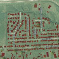 Second close-up of the map of Trenton, Illinois print showing more streets and buildings