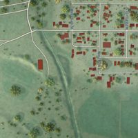 Second close-up of the map of Trenton, Nebraska print showing more streets and buildings