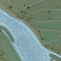 Second close-up of the map of Trenton, North Dakota print showing more streets and buildings