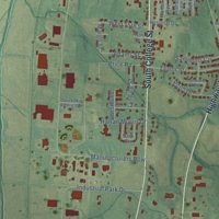 Second close-up of the map of Trenton, Tennessee print showing more streets and buildings