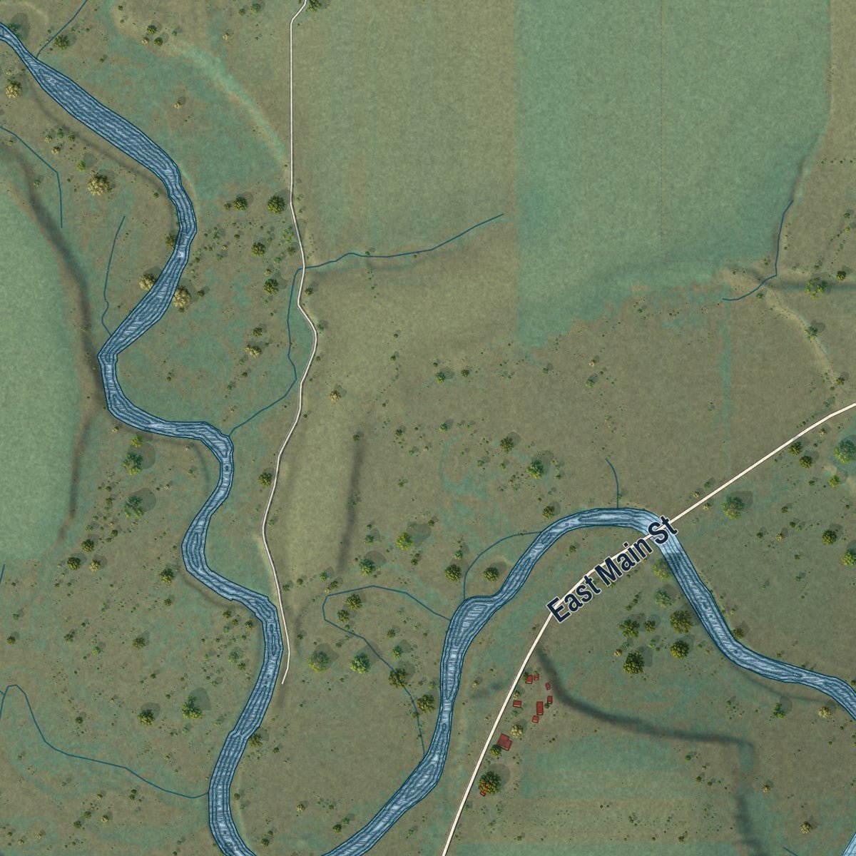 Second close-up of the map of Trenton, Utah print showing more streets and buildings