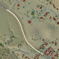 Second close-up of the map of Tres Pinos, California print showing more streets and buildings
