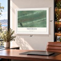 Trevorton, Pennsylvania map, 18 x 24 inch print in a white frame in a home office