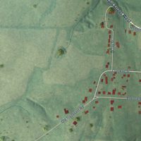 Second close-up of the map of Trezevant, Tennessee print showing more streets and buildings