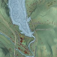 Second close-up of the map of Triangle, New York print showing more streets and buildings