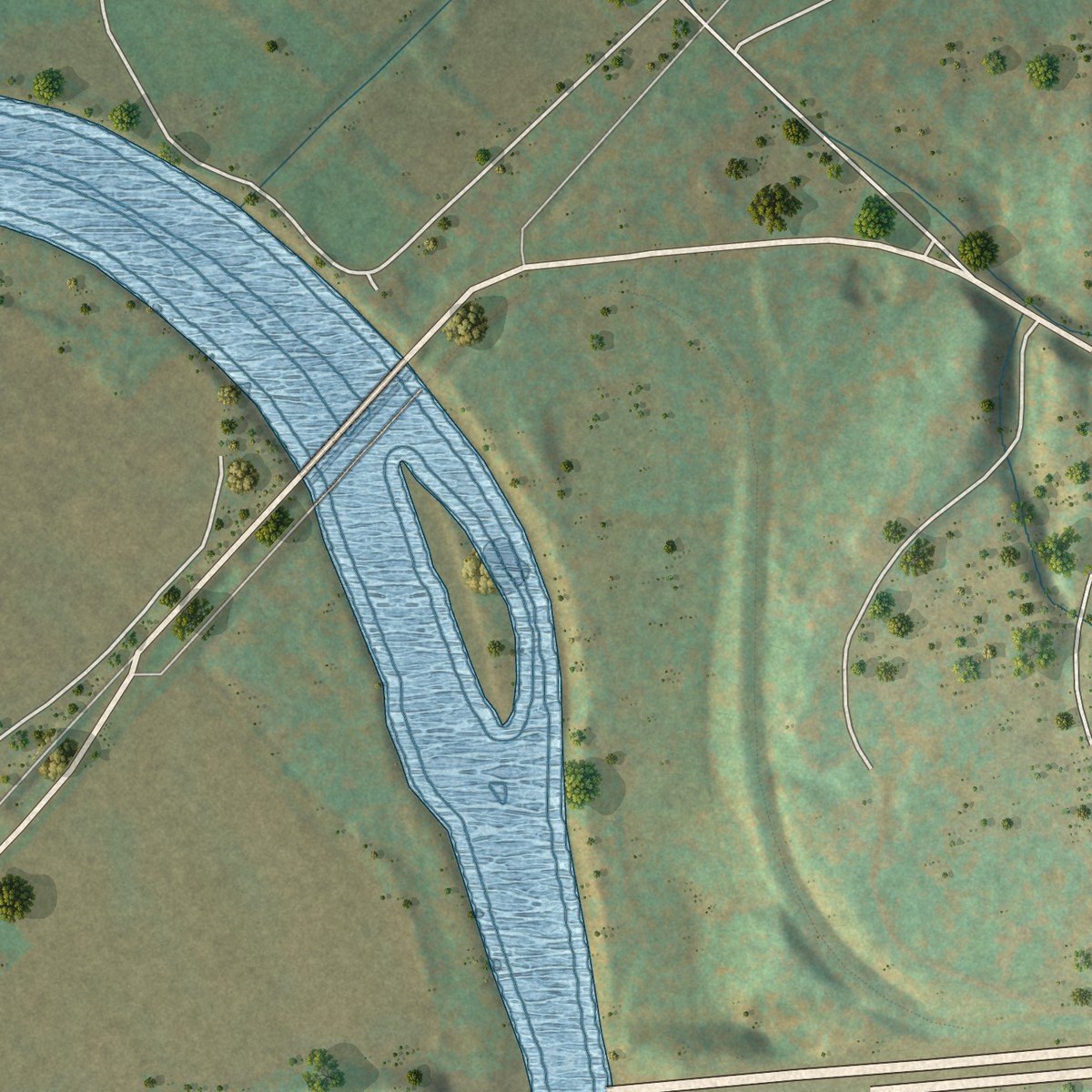 Second close-up of the map of Tribes Hill, New York print showing more streets and buildings
