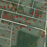 Second close-up of the map of Trimble, Tennessee print showing more streets and buildings