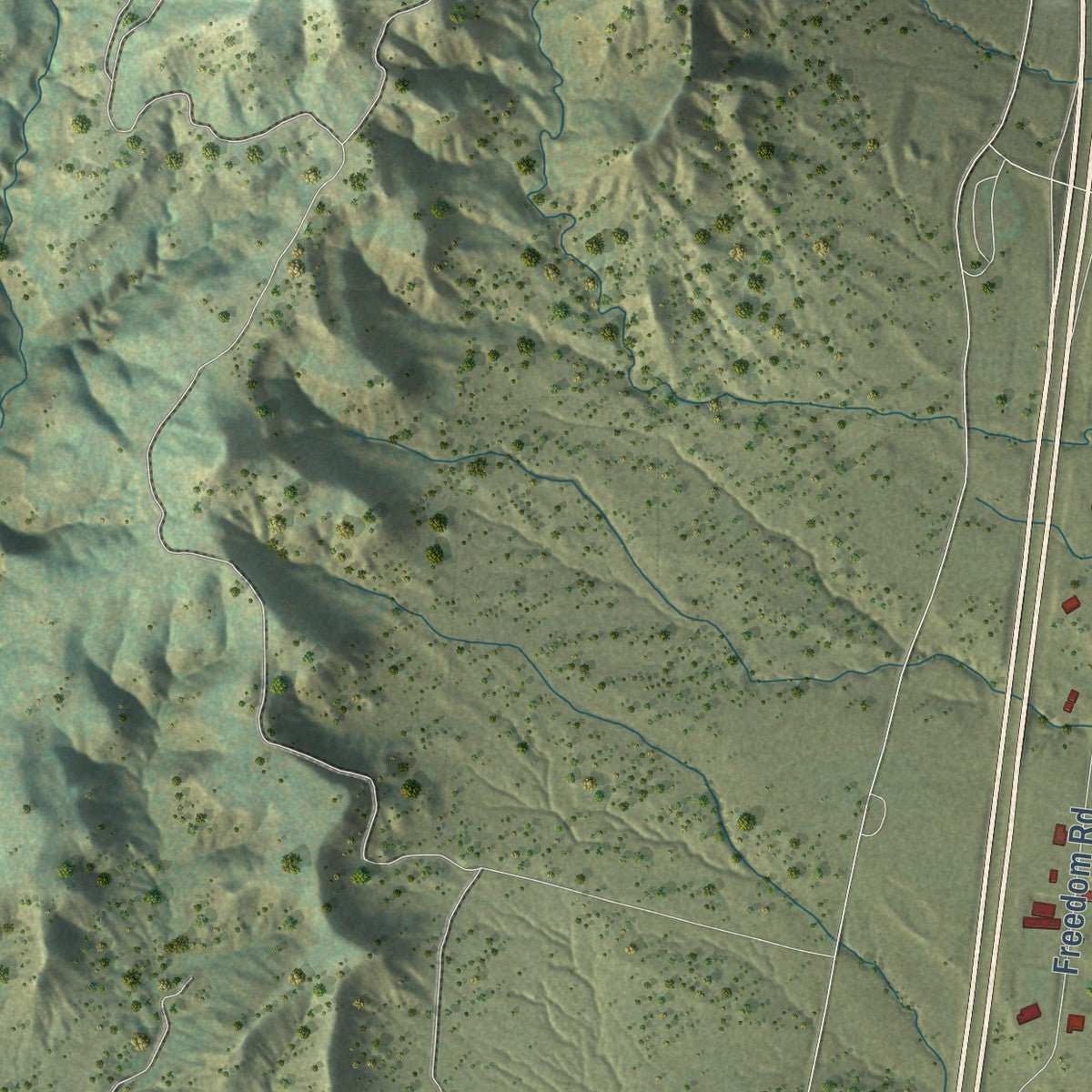 Second close-up of the map of Trinidad, Colorado print showing more streets and buildings