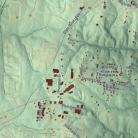 Second close-up of the map of Trinity, North Carolina print showing more streets and buildings