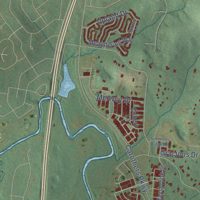 Second close-up of the map of Trinity, Tennessee print showing more streets and buildings
