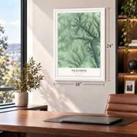 Triumph, Pennsylvania map, 18 x 24 inch print in a white frame in a home office