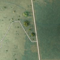 Second close-up of the map of Trout, Louisiana print showing more streets and buildings