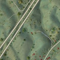 Second close-up of the map of Troutville, Virginia print showing more streets and buildings