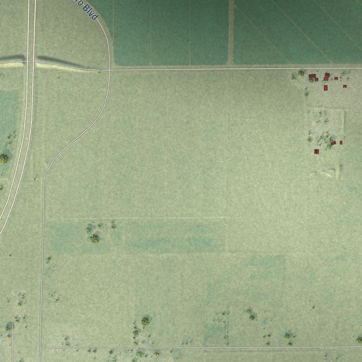 Second close-up of the map of Trowbridge, California print showing more streets and buildings