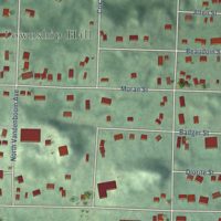 Second close-up of the map of Trowbridge Park, Michigan print showing more streets and buildings