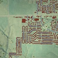 Second close-up of the map of Troy, Illinois print showing more streets and buildings