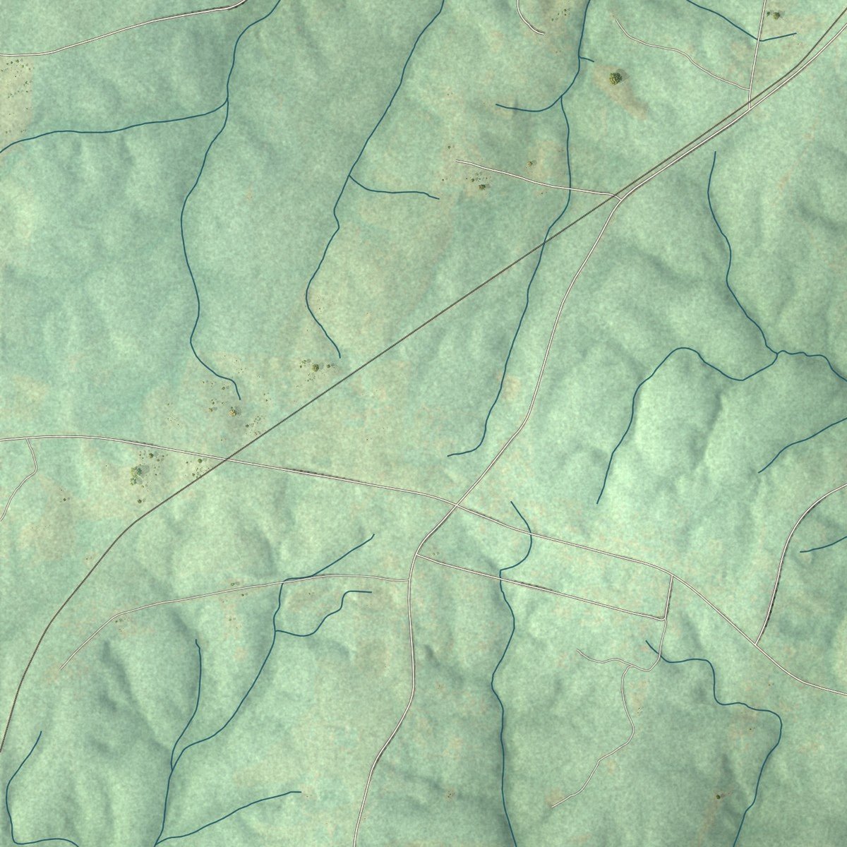 Second close-up of the map of Troy, North Carolina print showing more streets and buildings