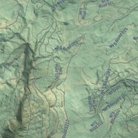 Second close-up of the map of Troy, Oregon print showing more streets and buildings