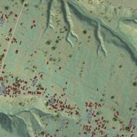 Second close-up of the map of Truchas, New Mexico print showing more streets and buildings