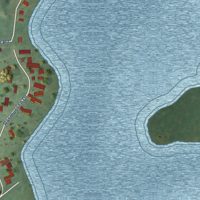 Second close-up of the map of Trufant, Michigan print showing more streets and buildings