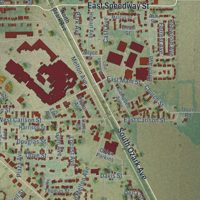 Second close-up of the map of Trumann, Arkansas print showing more streets and buildings