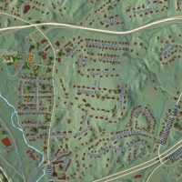 Second close-up of the map of Trumbull Center, Connecticut print showing more streets and buildings