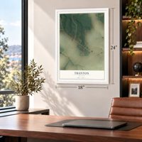 Truxton, Missouri map, 18 x 24 inch print in a white frame in a home office