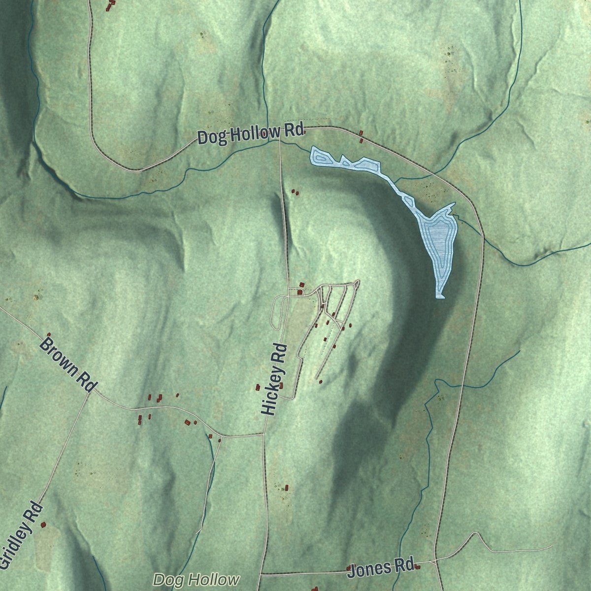 Second close-up of the map of Truxton, New York print showing more streets and buildings