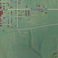 Second close-up of the map of Tryon, Oklahoma print showing more streets and buildings
