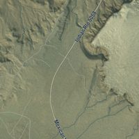 Second close-up of the map of Tselakai Dezza, Utah print showing more streets and buildings