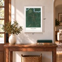 Tuckahoe, New Jersey map, 12 x 18 inch print in a white frame in an entryway