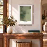 Tucker, Arkansas map, 12 x 18 inch print in a white frame in an entryway