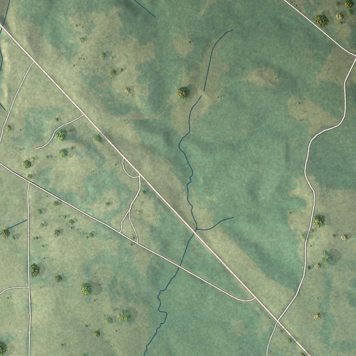 Second close-up of the map of Tucker, Mississippi print showing more streets and buildings