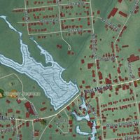 Second close-up of the map of Tuckerton, New Jersey print showing more streets and buildings