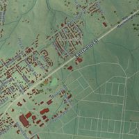 Second close-up of the map of Tullahoma, Tennessee print showing more streets and buildings